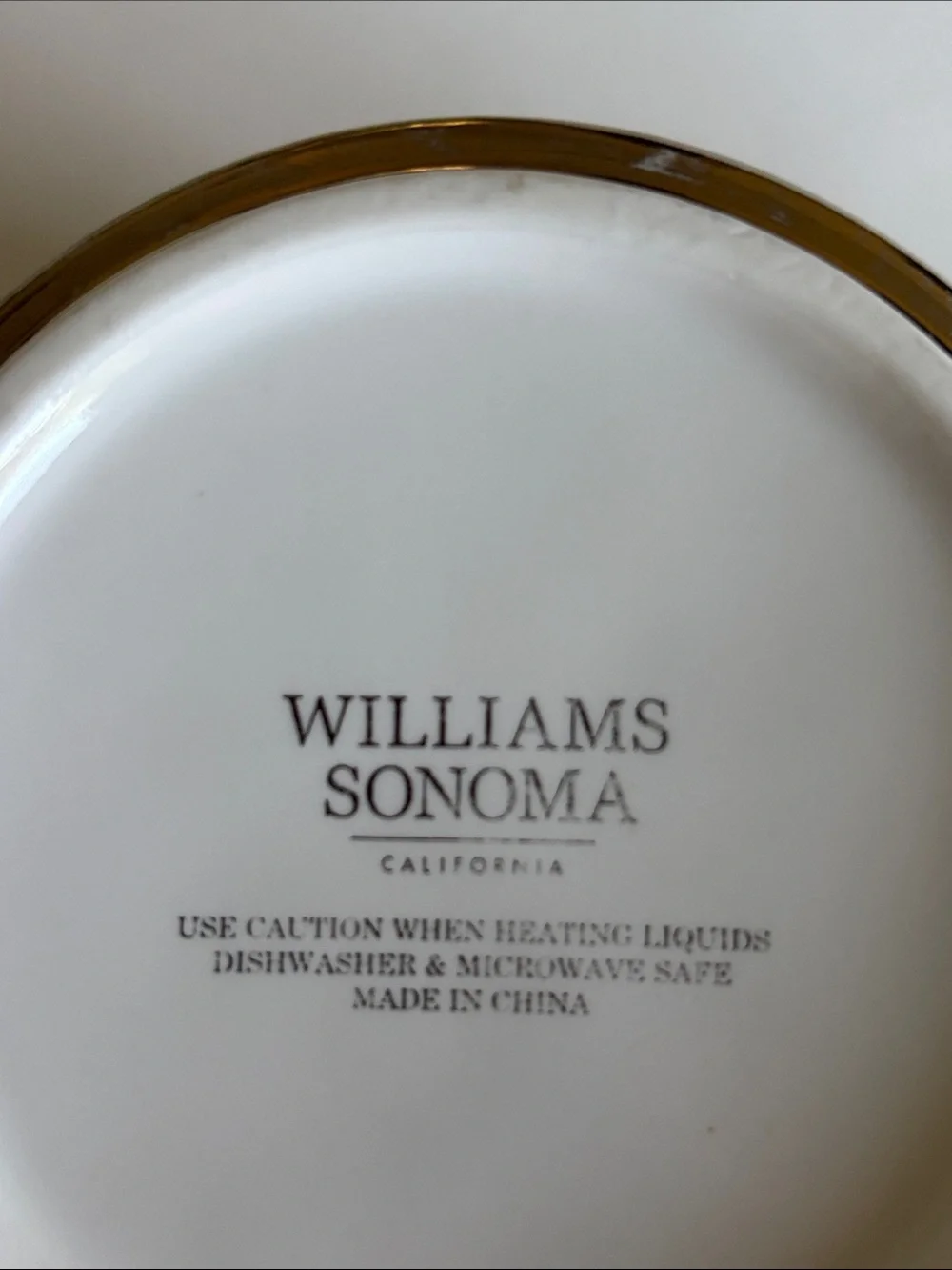 Williams Sonoma Gold Monogram Initial P Mug White Gold